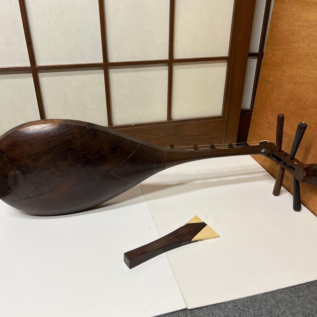 琵琶　撥つき　アンティーク　骨董