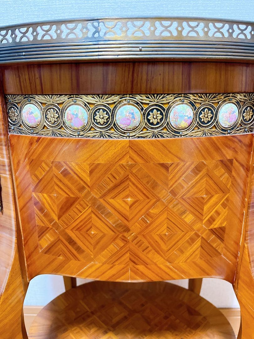 最高級 スペイン家具 マリネール コンソールチェスト 寄木細工 マホガニー材