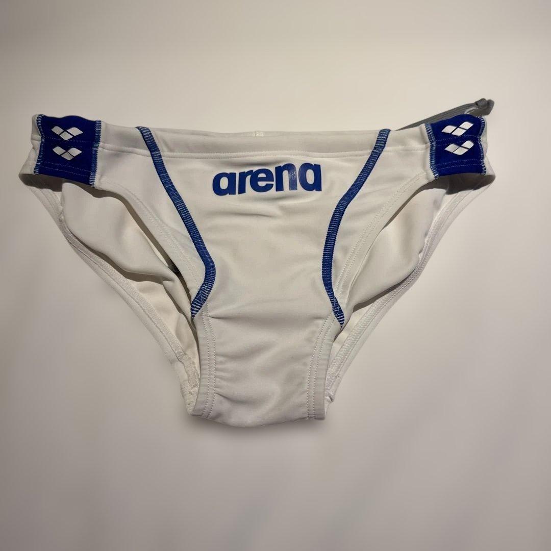 競パン arena 競泳水着 ホワイト/ブルー Lサイズ