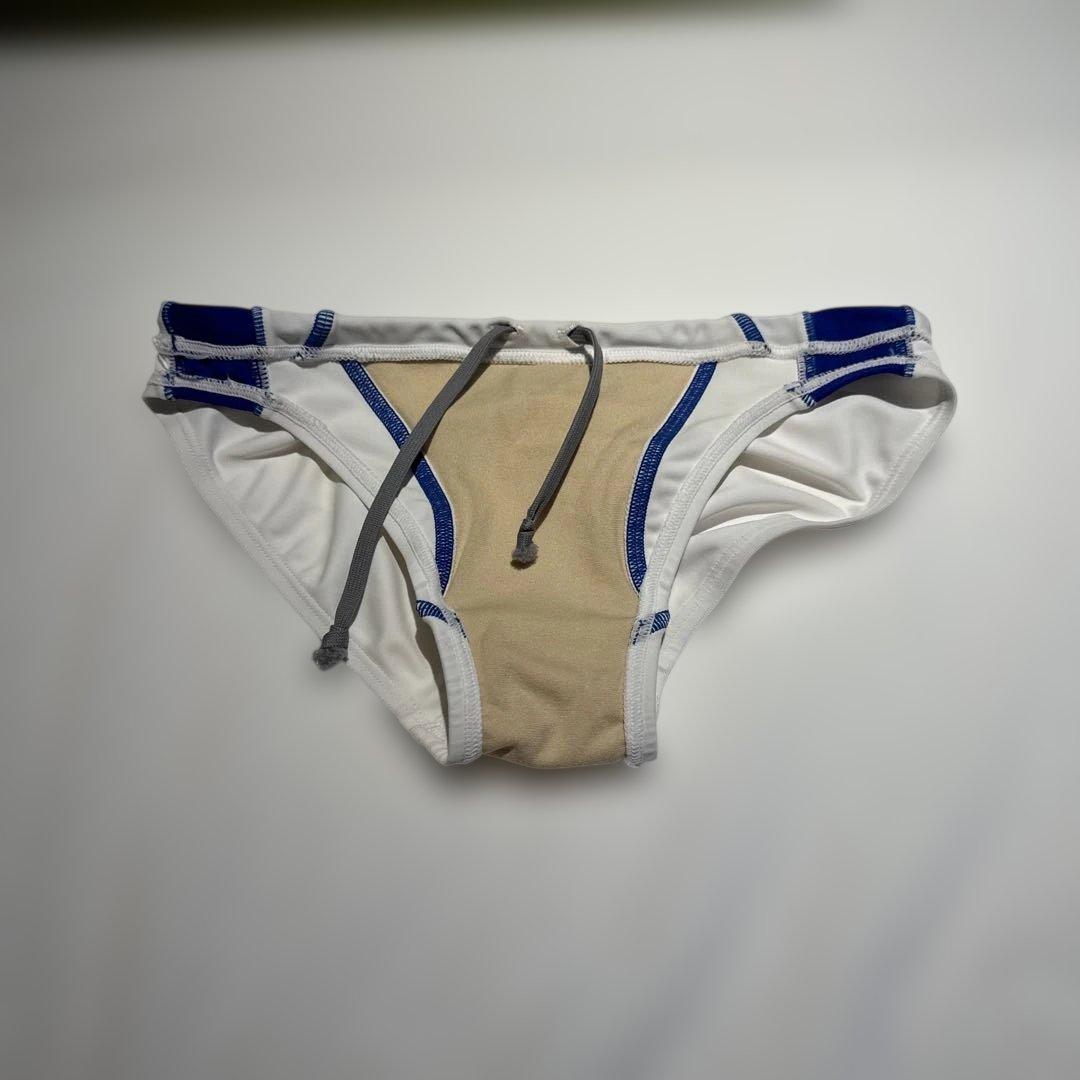 競パン arena 競泳水着 ホワイト/ブルー Lサイズ