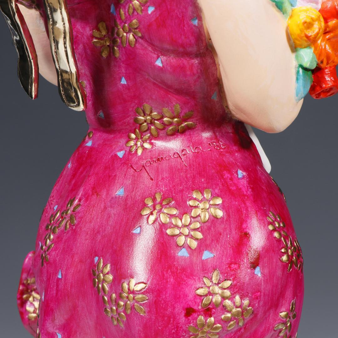 ★超レア！ヒロ・ヤマガタ ブロンズ像 『春風』薔薇の花束とパリジェンヌ1988