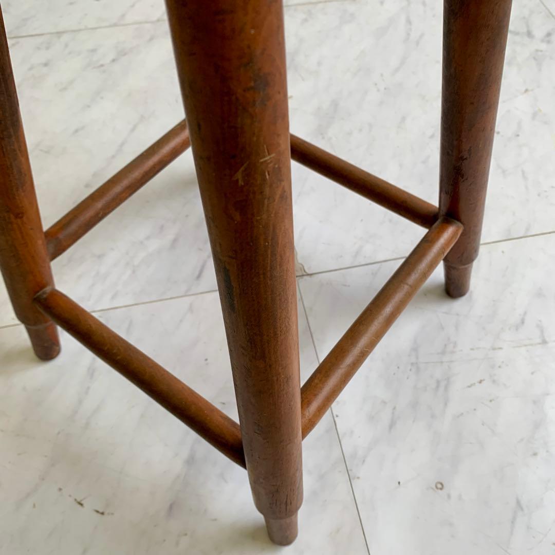 レトロな丸スツール 木製シンプルスツール 昭和レトロ