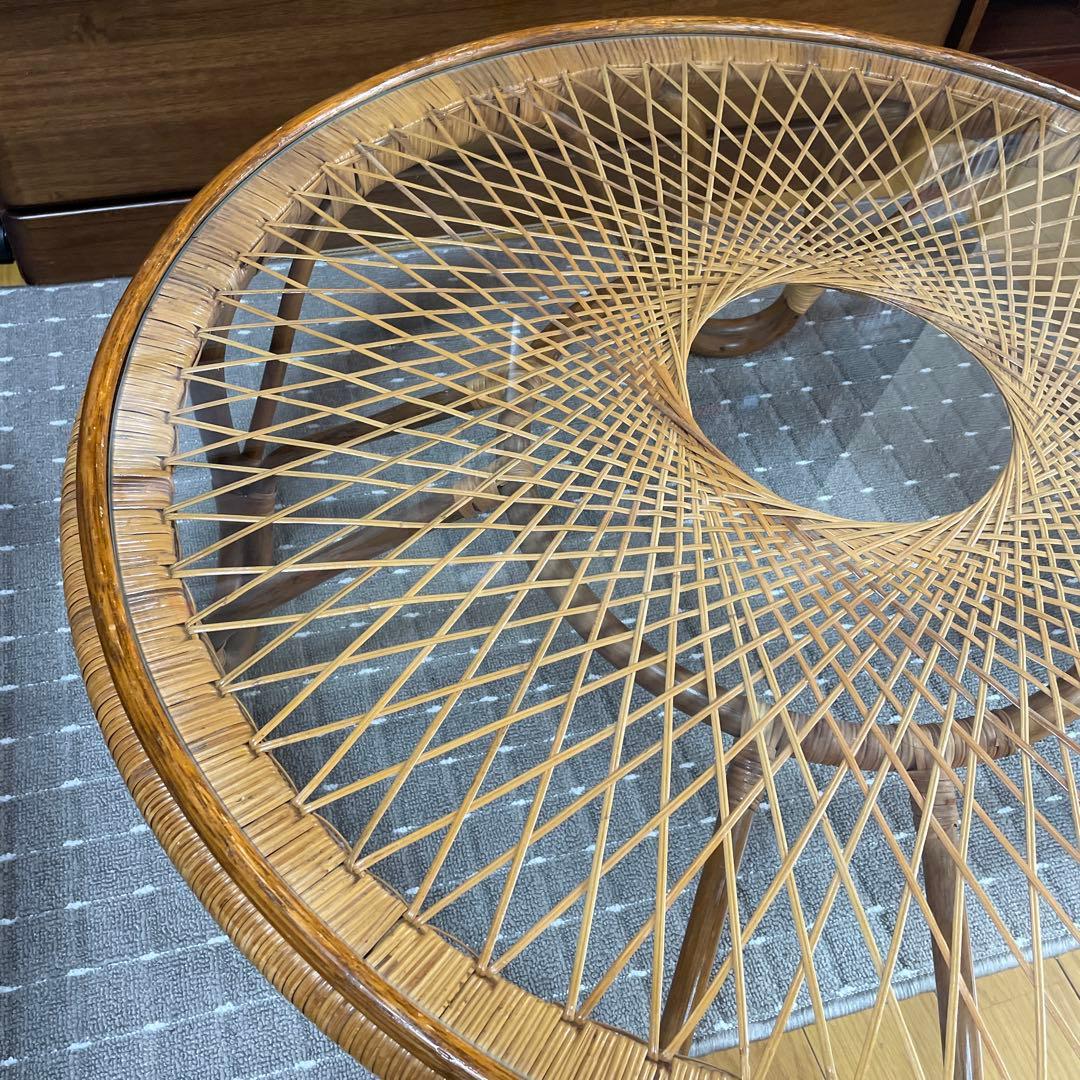 ラタンテーブル 丸テーブル