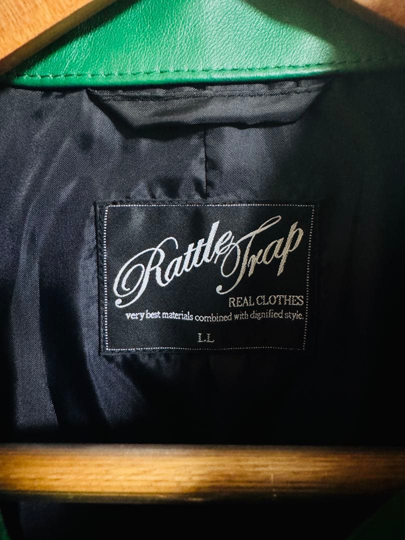 こ*迎様 【美品】ラトルトラップ シングルライダース LL 羊革 緑 シープレザ