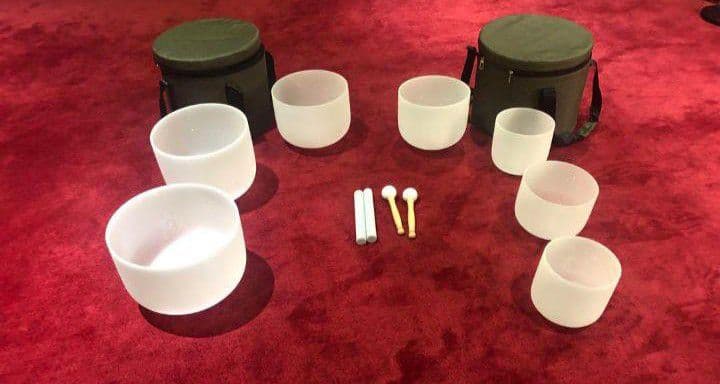 クォーツ　クリスタル　ボウル　７個セット　A＝432Hz ケース付