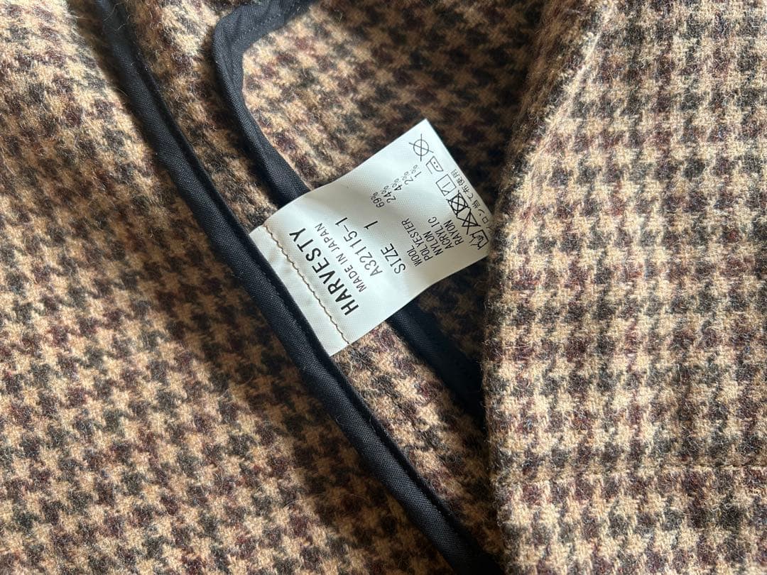 harvesty ハーベスティ ウールツイードズートジャケット　チェックコート