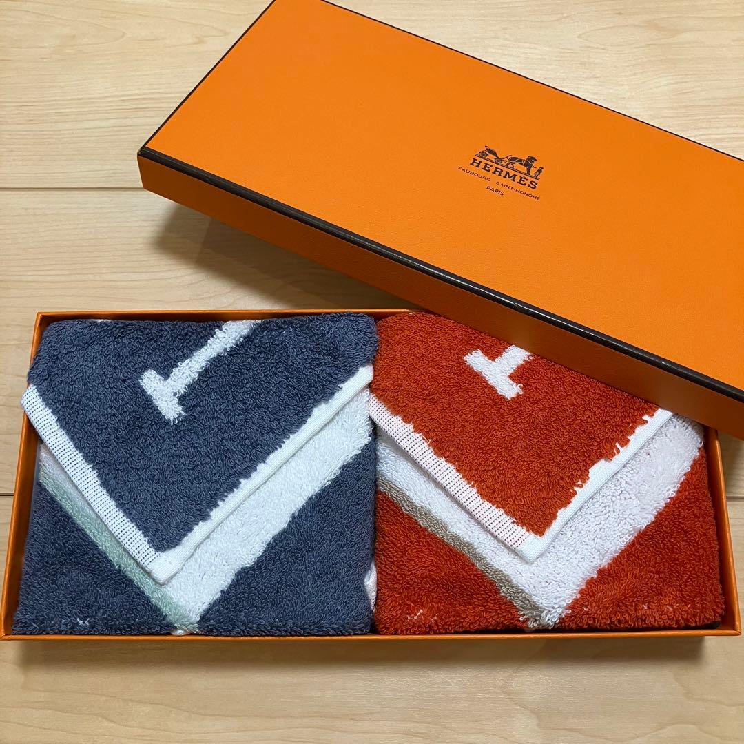 【新品未使用】HERMES エルメス AVARON ハンドタオル