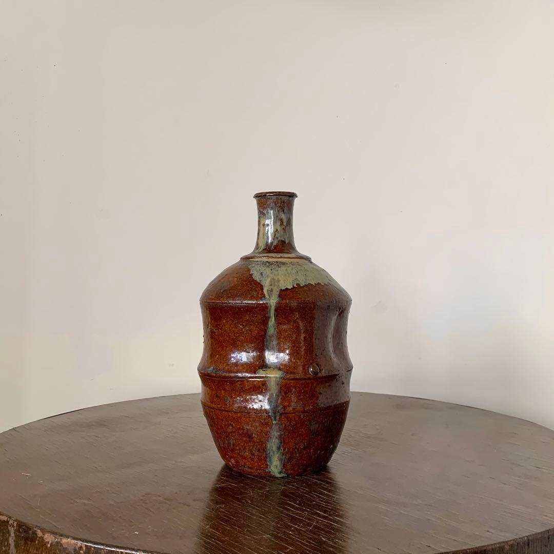 高取焼 小石原焼 上野焼 竹節瓶 油瓶 古美術 古道具 アンティーク