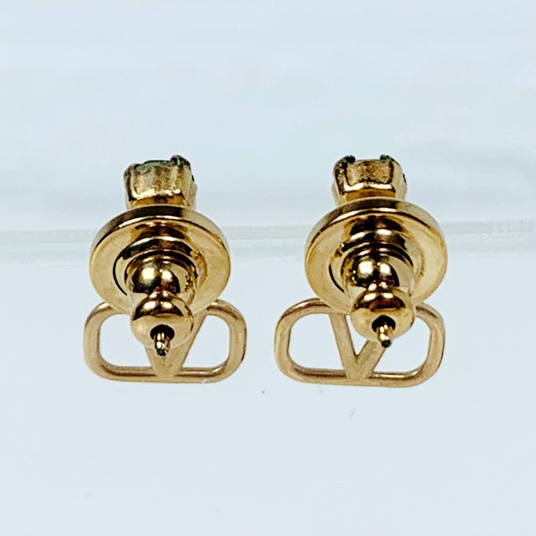 VALENTINO　GARAVANI　Vロゴピアス　ゴールド シグネチャー　箱付