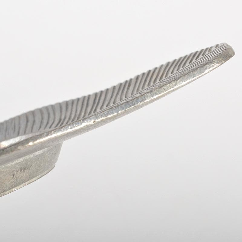 煎茶道具　松月造　純錫　蕉葉式　茶托　五客　合計約514g　箱付　V　R7300