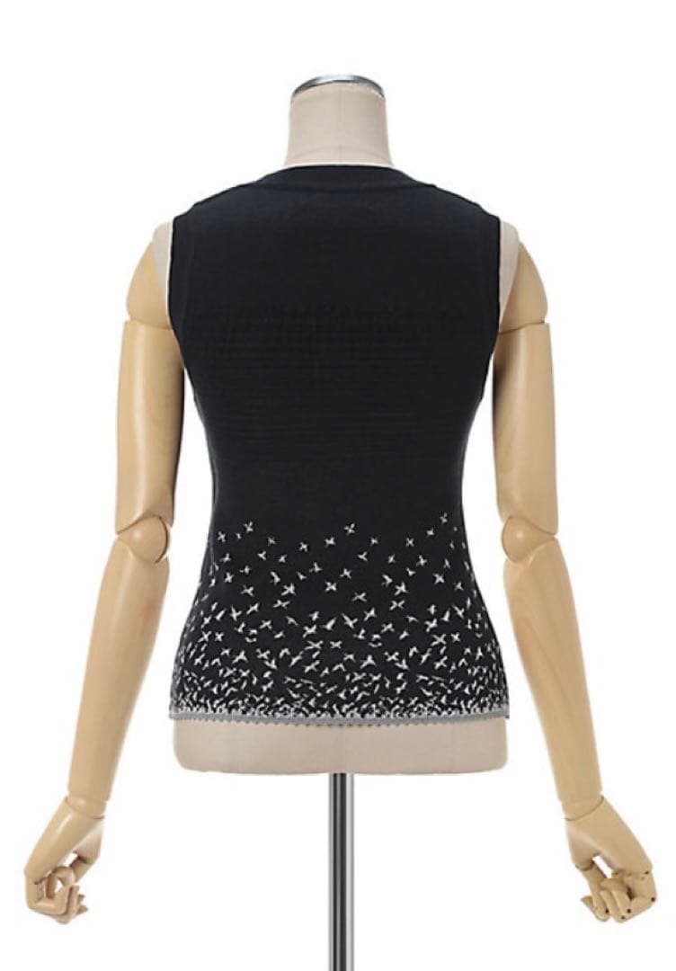 トップス mame Crane Pattern Jacquard Knitted Top