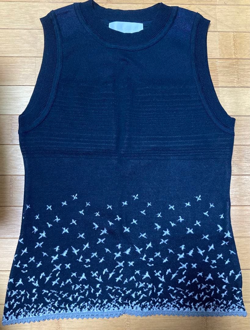 トップス mame Crane Pattern Jacquard Knitted Top