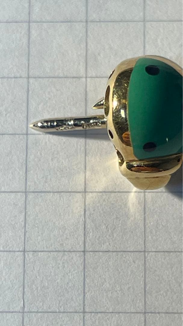 パスクワレブルーニ　K１８・エナメル　ピンブローチ　ネクタイピン　テントウムシ