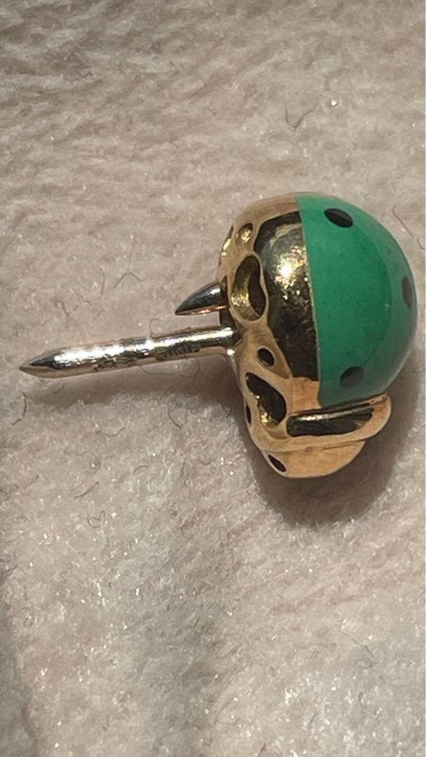 パスクワレブルーニ　K１８・エナメル　ピンブローチ　ネクタイピン　テントウムシ