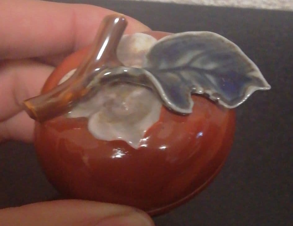 十二代　酒井田柿右衛門作　柿形　香合　共箱　共布　茶道具