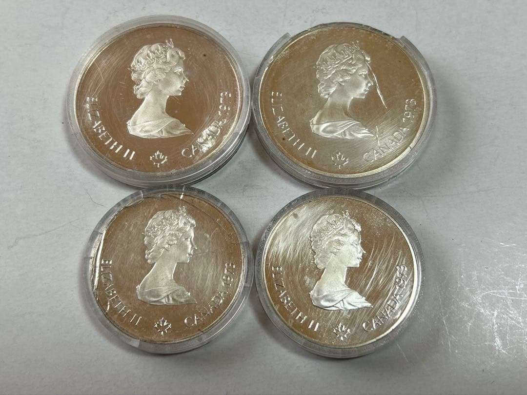 モントリオール1976 10ドル2枚5ドル2枚　1973銀貨