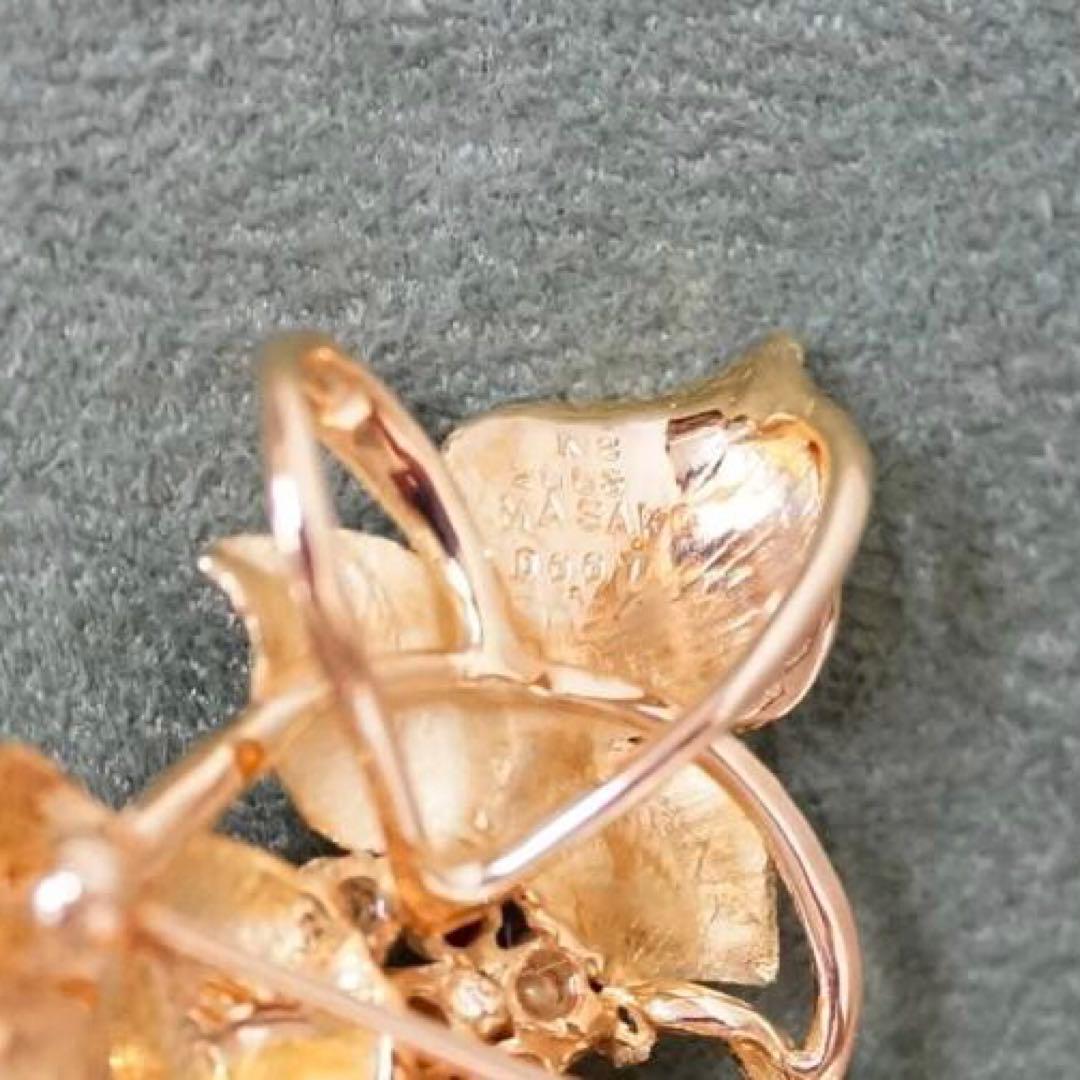 綺麗！★ 金無垢 K18 15.3g 珊瑚 パール ダイヤ ルビー ブローチ