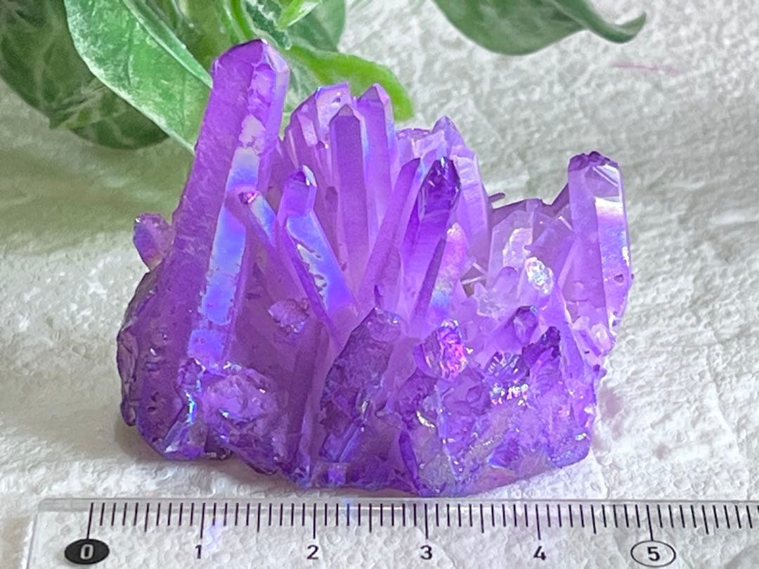 チャネリング✨　パープル　オーラ水晶　クリスタル　クラスター　原石