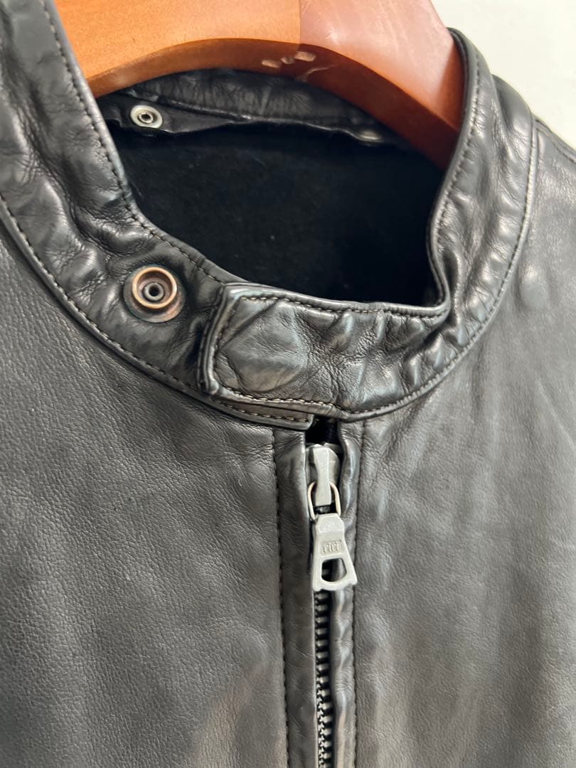 【希少】BACKLASH ドイツカーフシングルライダース XL 黒色