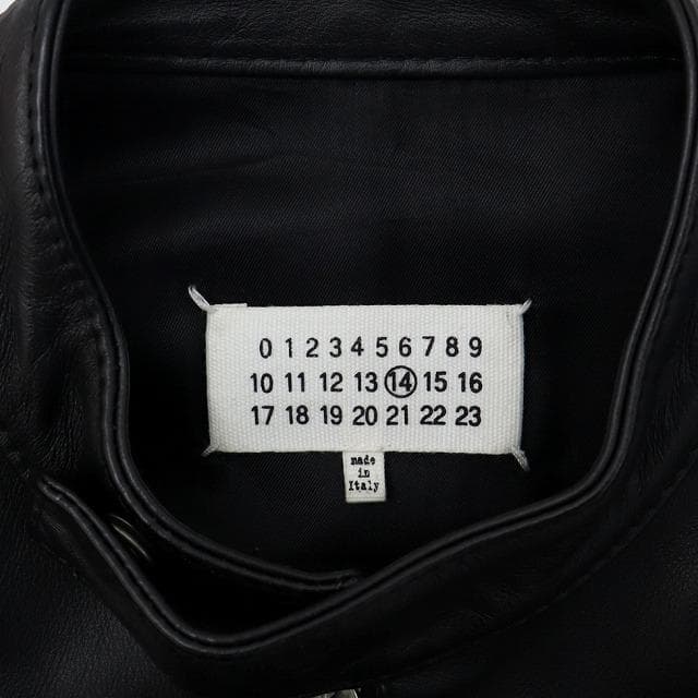 メゾンマルジェラ 14 レザー 5ジップ 8の字 ライダースジャケット 46