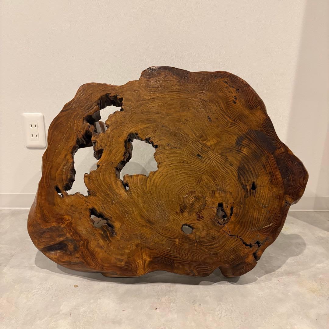 欅？ 輪切 テーブル 一枚板 丸太 コーヒーテーブル