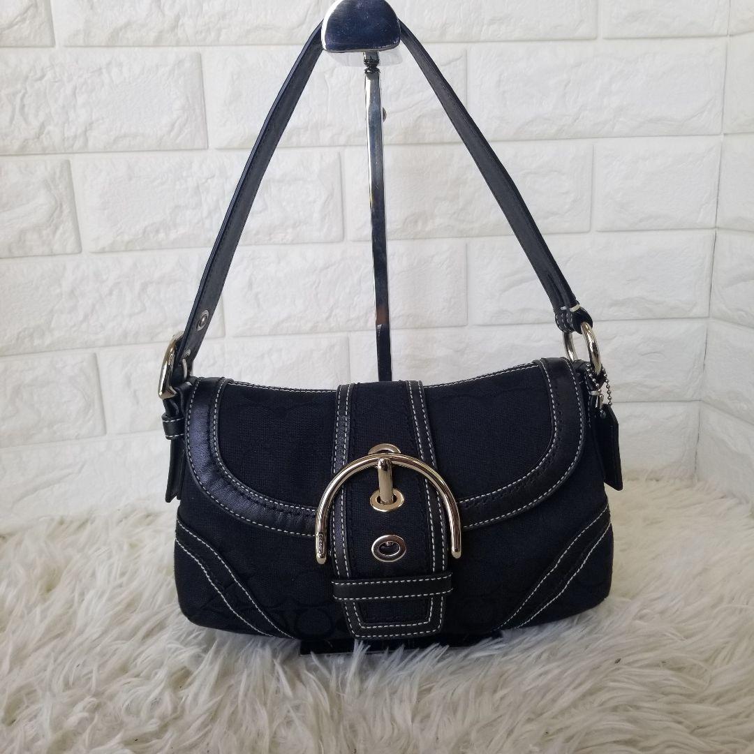 COACH／コーチ／SOHO／ソーホー／黒ブラック／シグネチャー／ワンショルダー