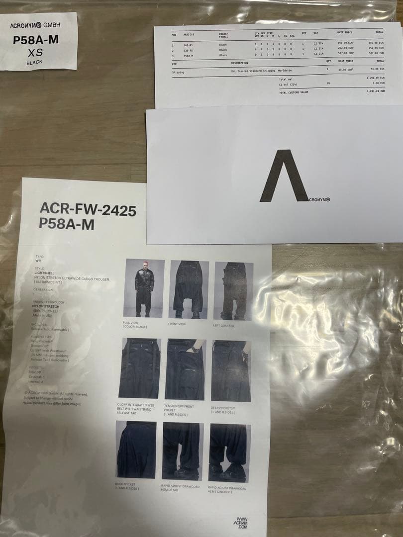 パンツ acronym p58a-m xs