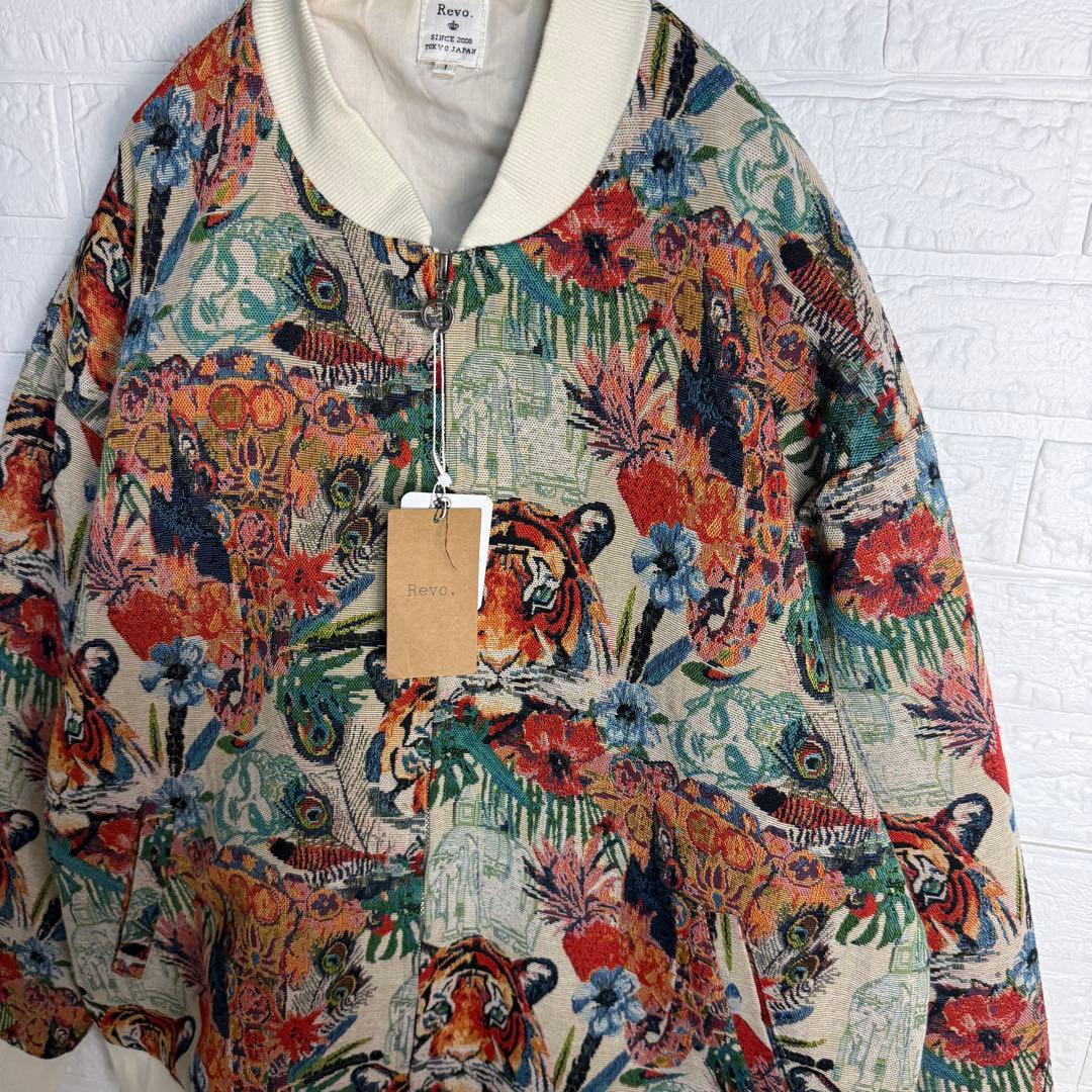 【新品】 Revo. マルチカラー ゴブラン ジャケット 虎 花 総柄
