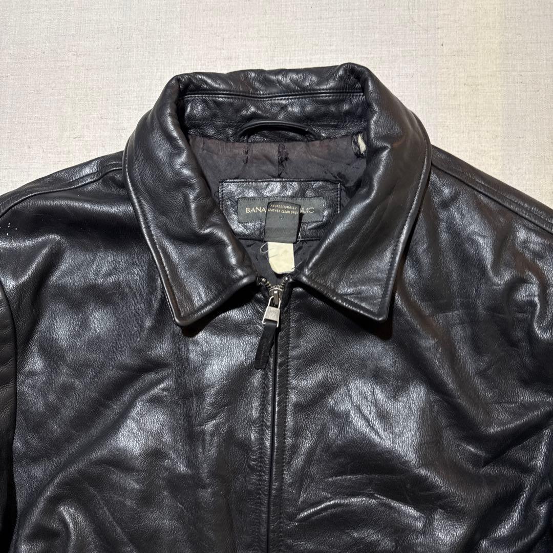 00s バナナリパブリック カウレザー ジャケット 牛革 本革 スウィングトップ