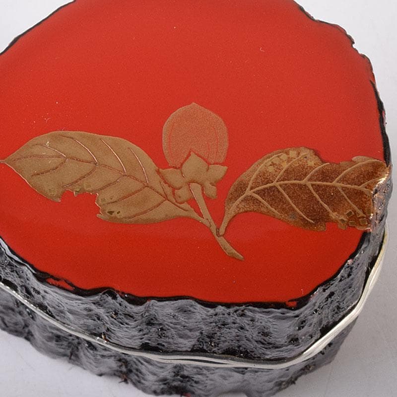 茶道具　中村宗悦作　玄々斎好　金蒔絵　筆柿香合　共布共箱　V　7088