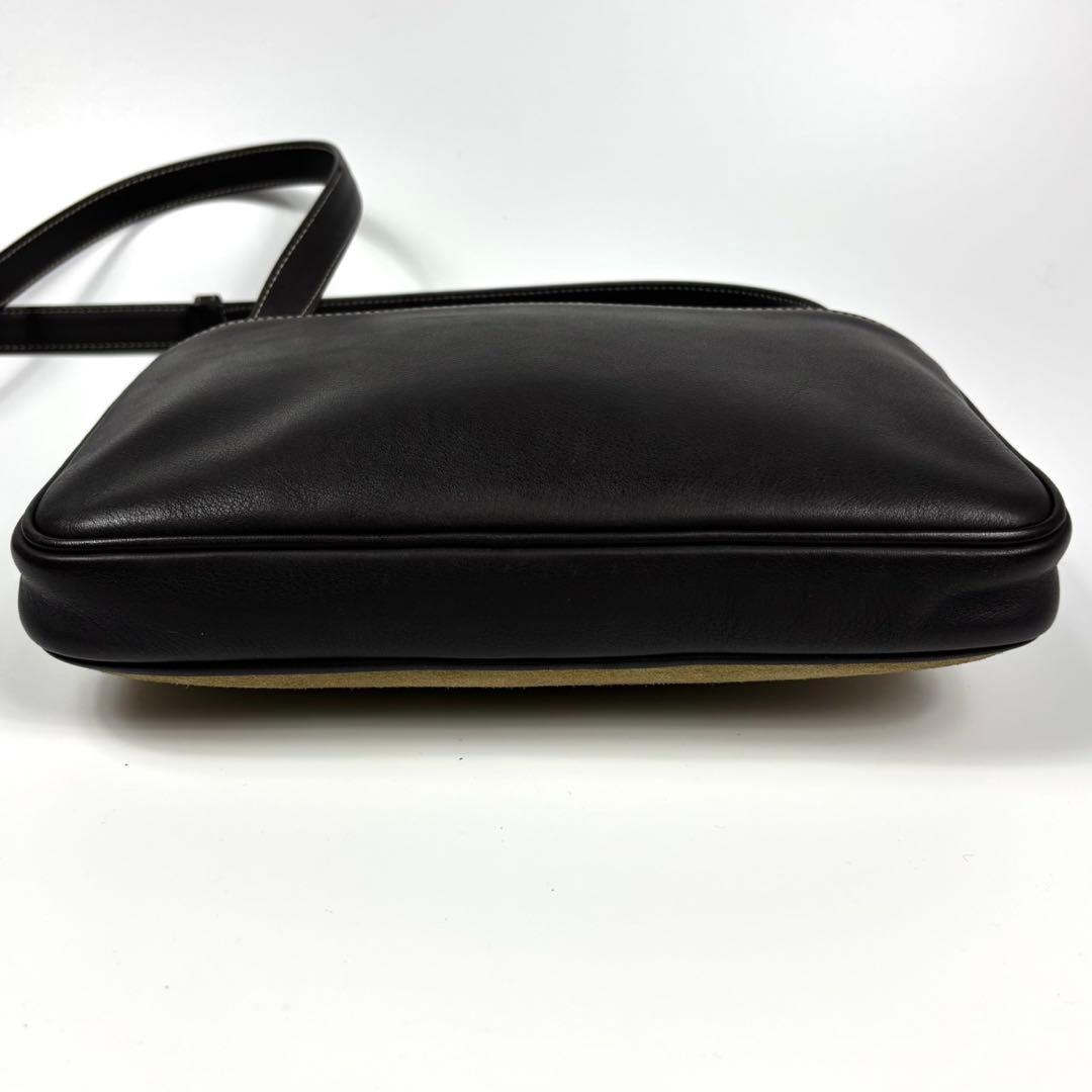 LOEWE アナグラム ロゴ ショルダーバッグ ポシェット スエード レザー