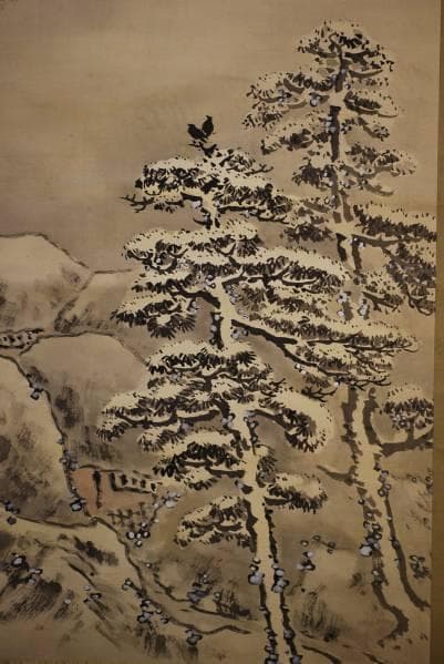 真作/祥雲/雲業山水図/布袋屋掛軸HC-138