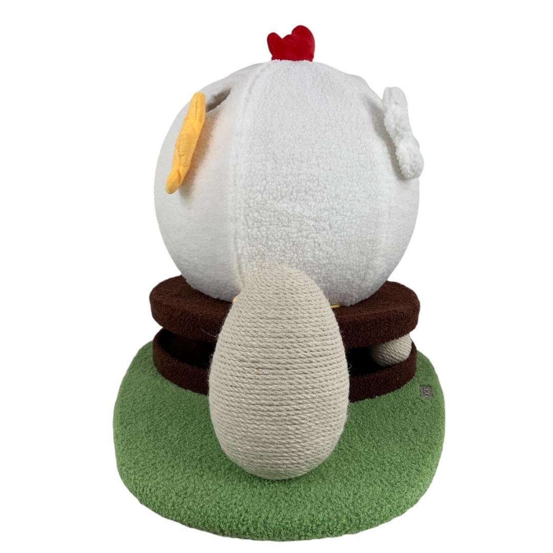 MOFUCATたまご爪とぎ&トラックボールトイ付きニワトリさんキャットハウス猫用