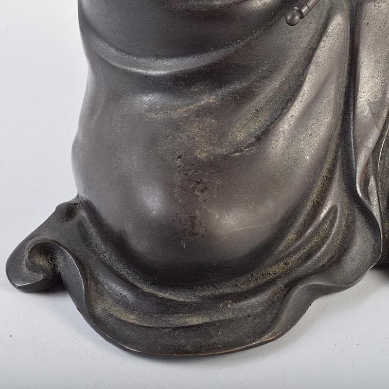 東京銅器　金工師　正之造　古銅鋳銅　達磨像　置物　約3.75㎏　Y　R9467