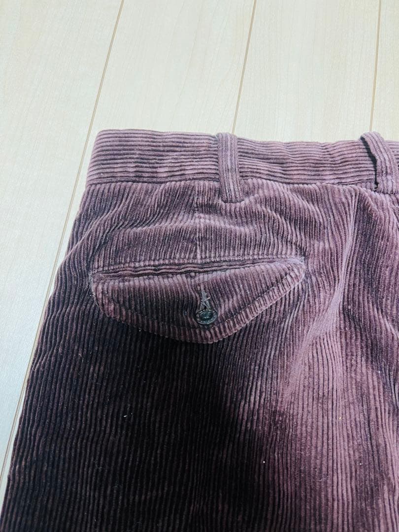 レア色 ラルフローレン 太畝 コーデュロイパンツ バーガンディー 2タック
