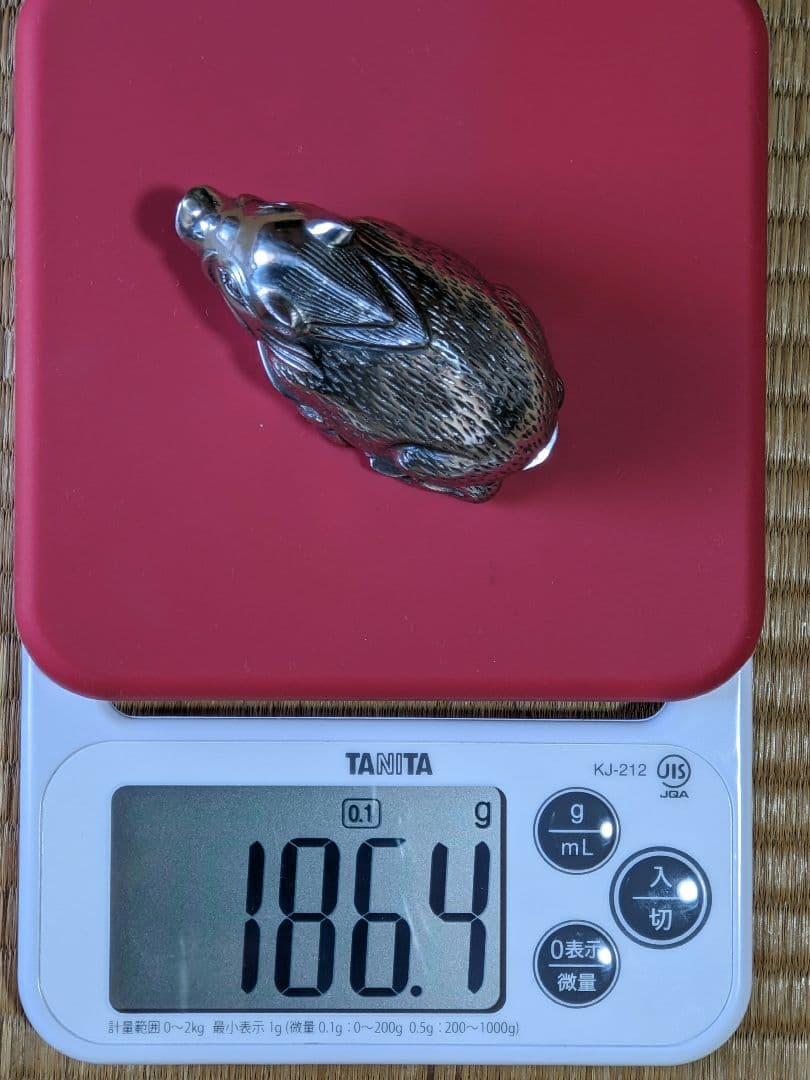 ♦高岡銅器 渡辺景秋作 蝋型鋳銀 干支亥 盒子 銀製品 銀価格517円 美術品