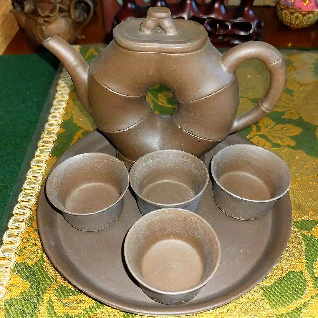 【最終価格】中国　紫砂朱泥　在銘入　煎茶器