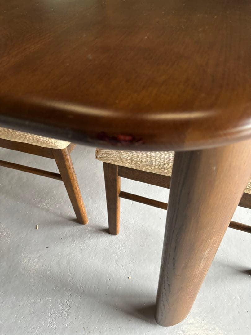 最高級 キツツキダイニングテーブル&コスガ椅子2脚セット 幅90cm Used