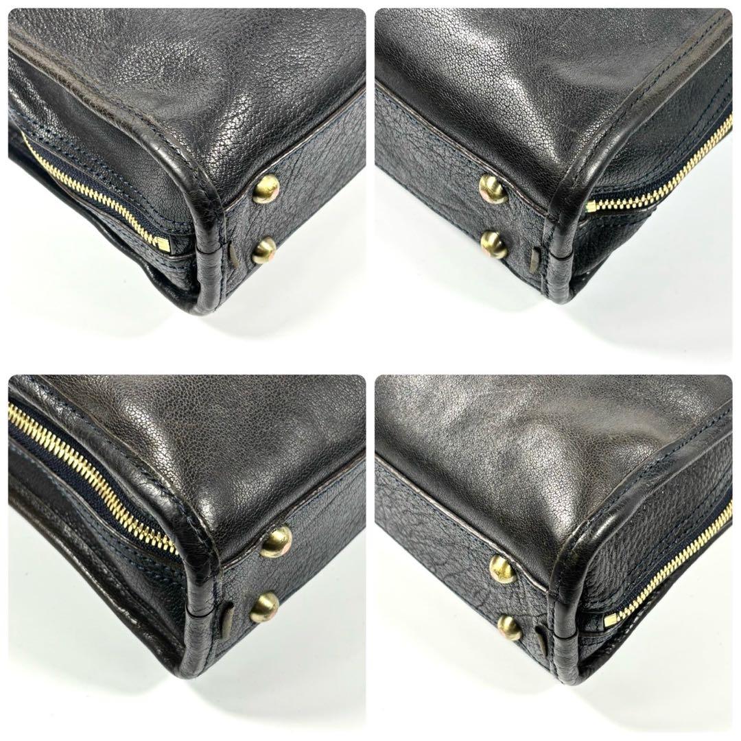 ✨美品✨ツチヤカバン ビジネスバッグ A4可 アルマス バッファロー 濃紺