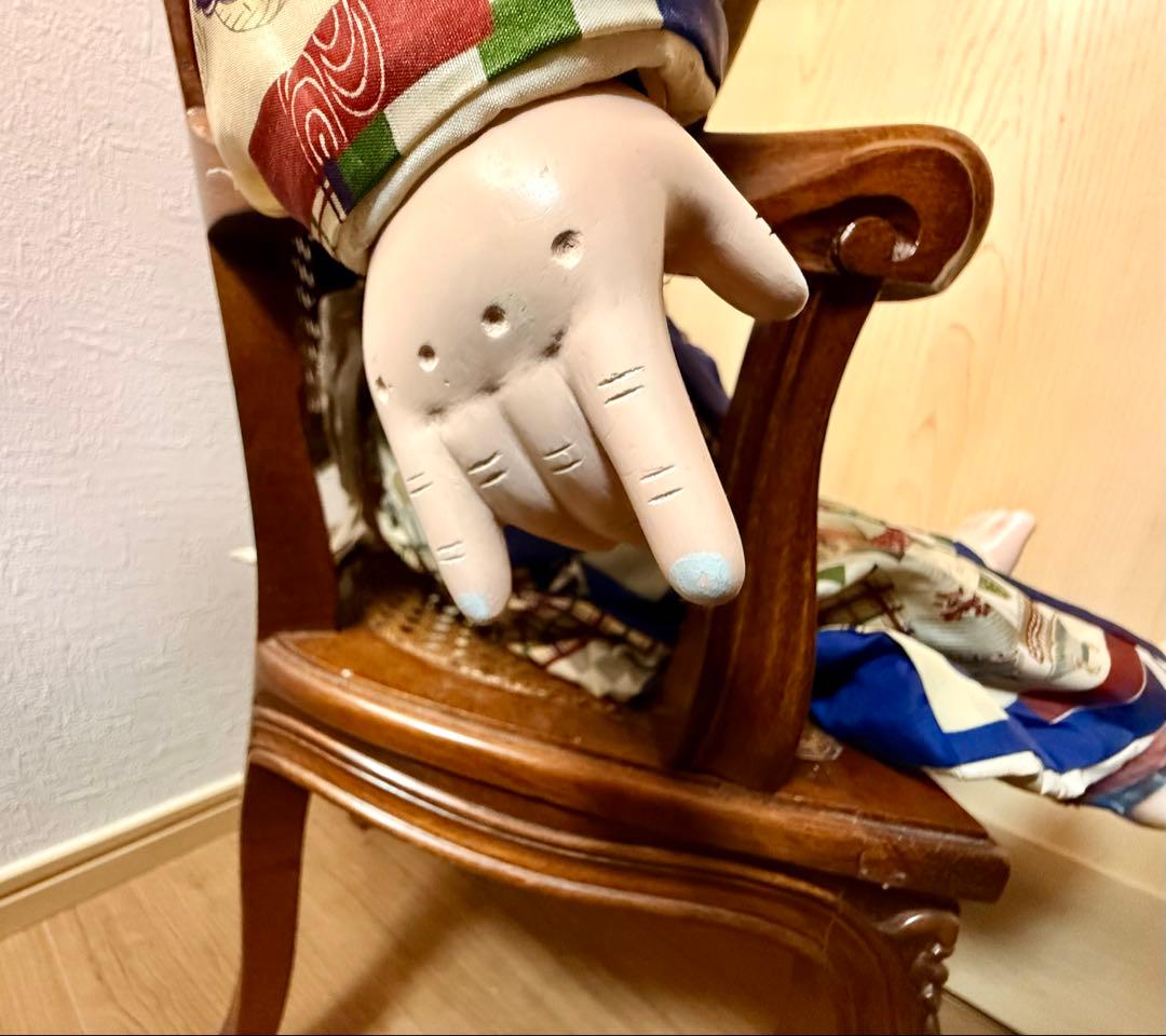 明治時代 抱き人形 男の子 市松人形 着物 貴重 骨董 70cm