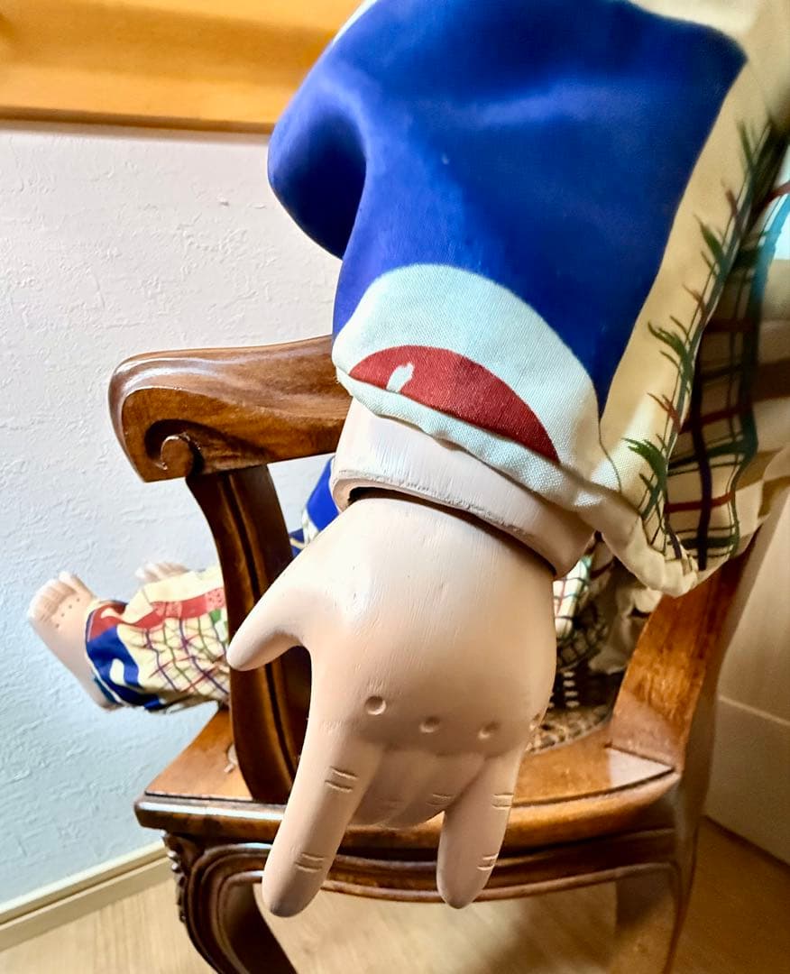 明治時代 抱き人形 男の子 市松人形 着物 貴重 骨董 70cm