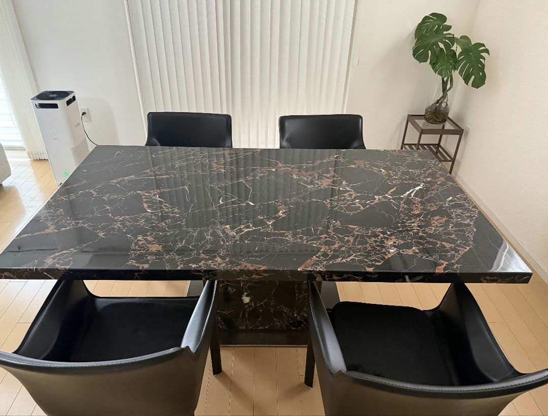 天然大理石 ダイニングテーブル180椅子4脚