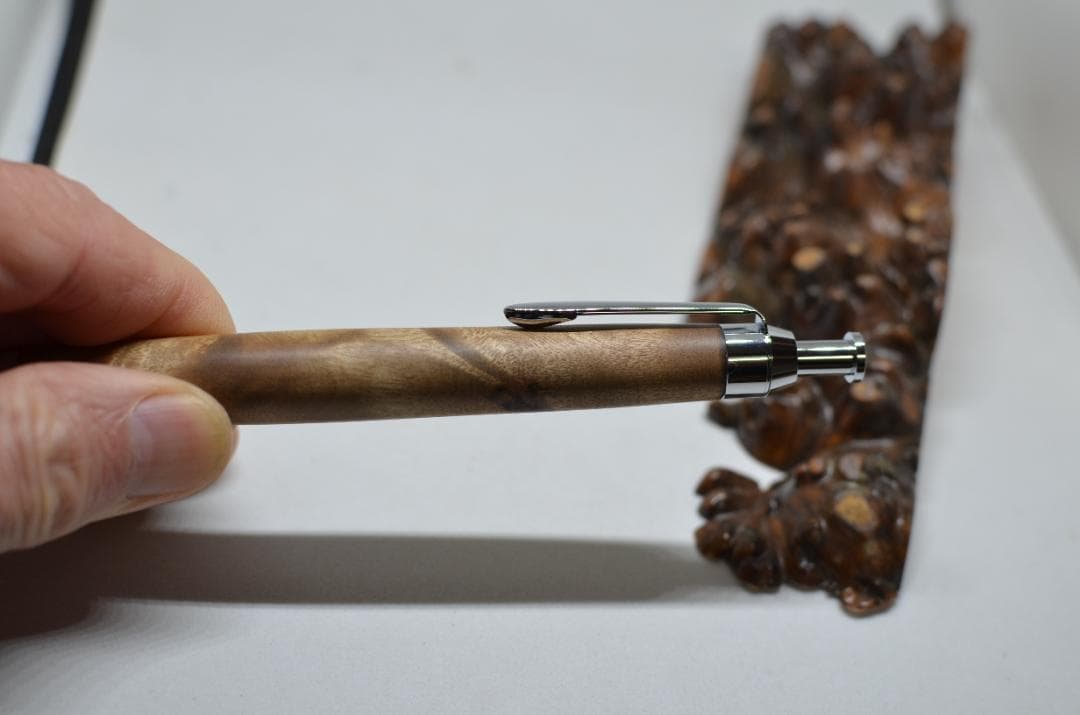 【マーブルウッド瘤ボールペン】　シャーペンに変更可能　三神ボール1000使用