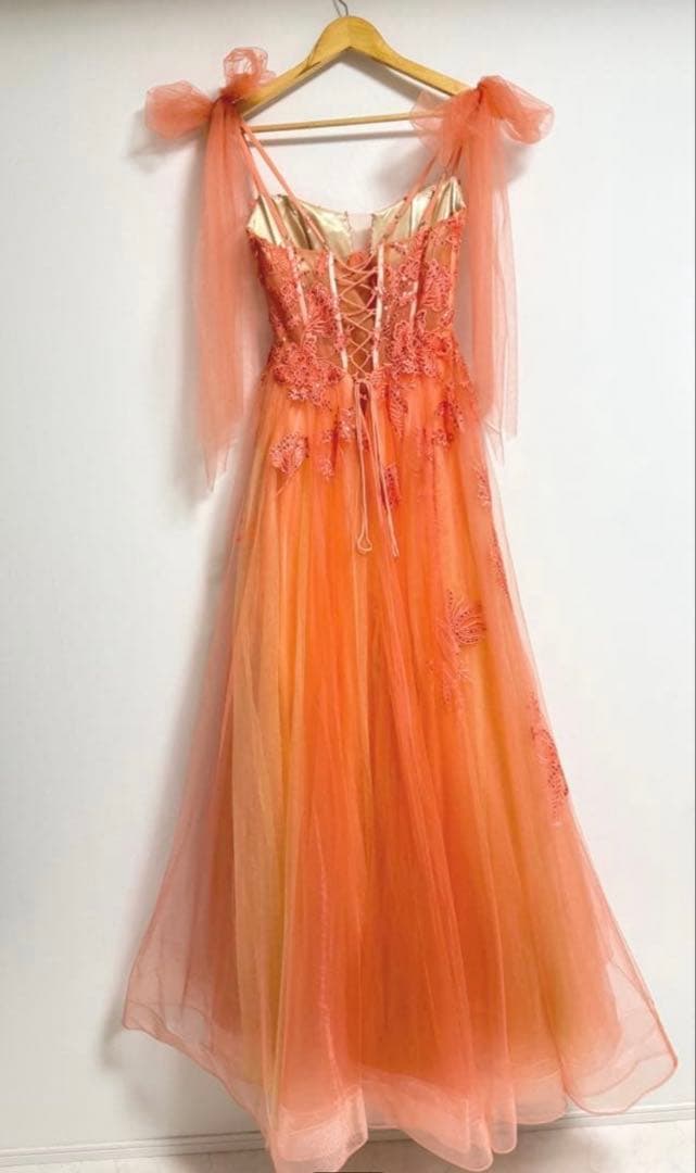 JEAN MACLEANジャンマクレーンショルダーリボン　オレンジ　M ドレス