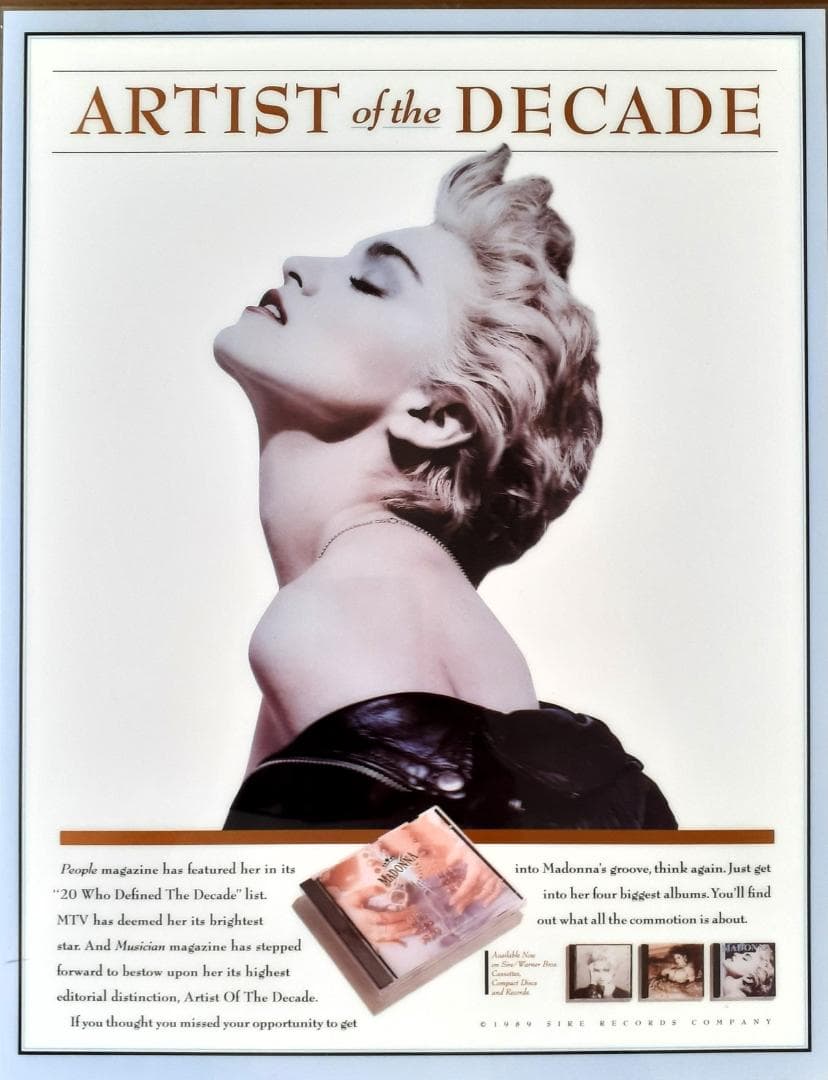 マドンナ　Artist Of The Decade　US製 宣伝用 ディスプレイ