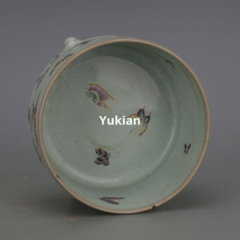 蝶恋花三足香炉 陶磁器 現代工芸品 美術品 装飾品 置物