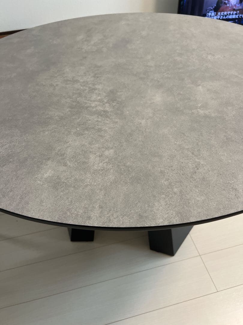 モダン 丸テーブル コンクリート x ブラック 120cm