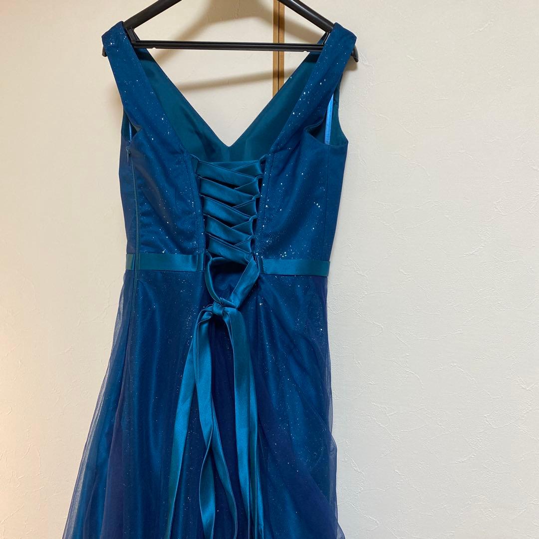 ⭐︎アミ美品☆ダークグリーン Aラインドレス ビジュー付き　演奏会