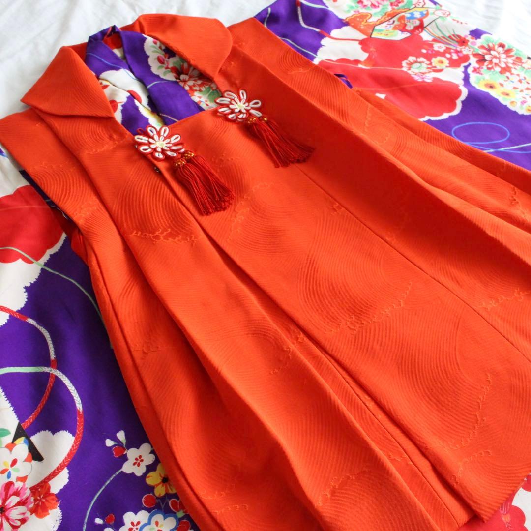 七五三 3歳 女の子 子供 アンティーク 正絹 着物 被布 ビーズバッグ セット