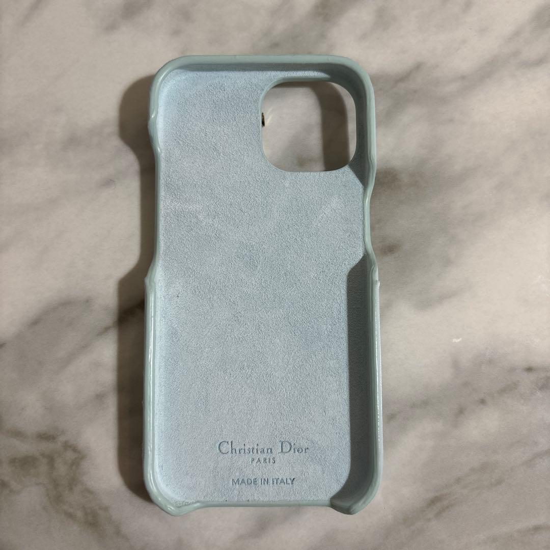 正規品 Dior レザー iPhone15ケース ライトブルー